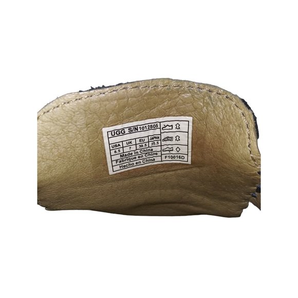 UGGS Kalee Moccasin Grey/Gray Leather Slip On Flat Shoe Size 8.5 Australian Shoe - Picture 10 of 11